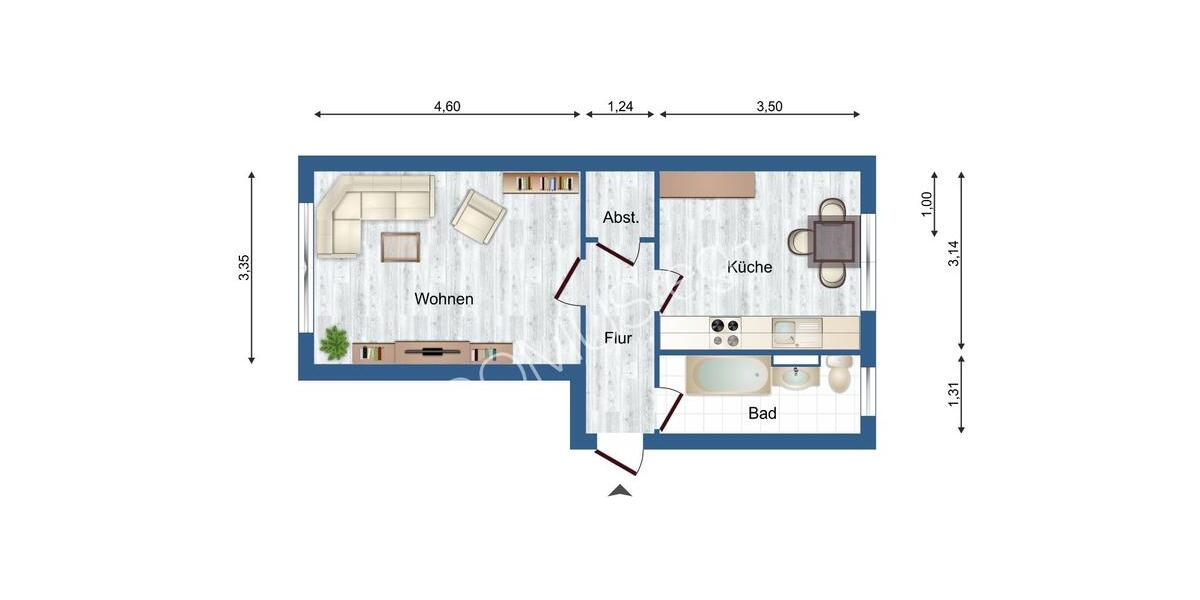 Etagenwohnung Galenbeck - 1 Zimmer, 35 m&sup2;, 192&euro; | Angebot:24891106