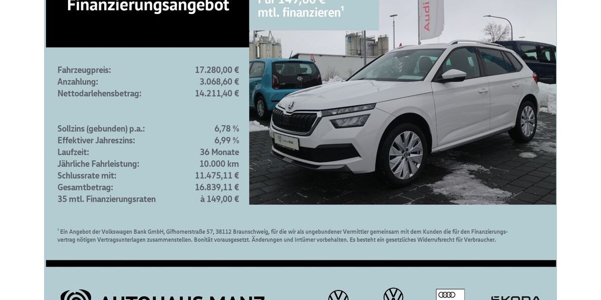 Skoda Kamiq 46.464 km 17.279 &euro; Schwarzenfeld 92521