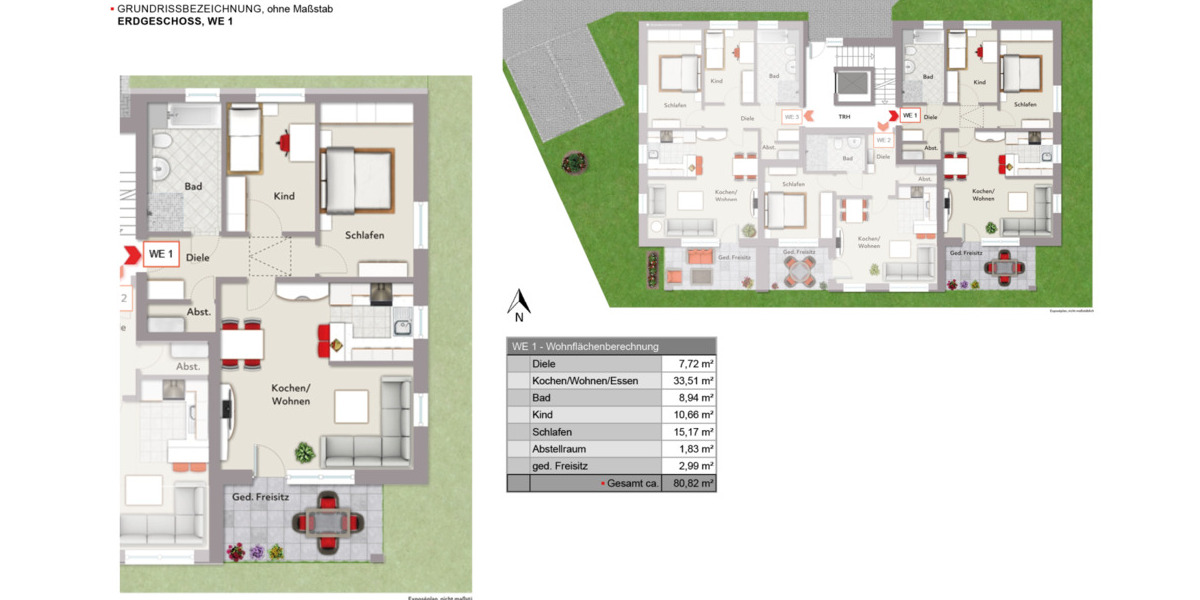Etagenwohnung Schloß Holte-Stukenbrock Schloß Holte - 3 Zimmer, 80 m&sup2;, 334.300&euro; | Angebot:23986206