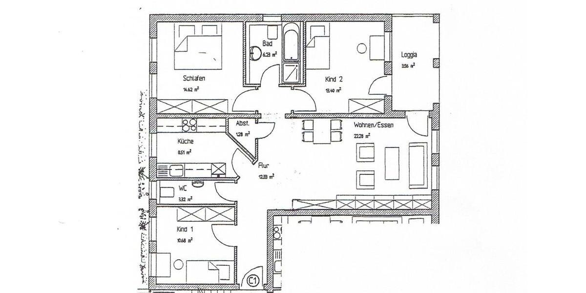 Stilvolle 4-Zimmer-Wohnung mit Loggia in Schriesheim 4 zimmer