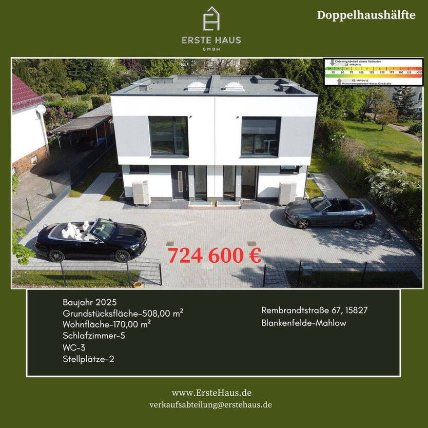 Modernes Neubau-Haus 2025 (A+) mit EinliegerWohnung - 170 m², 5 SZ, 3 Bäder, provisionsfrei