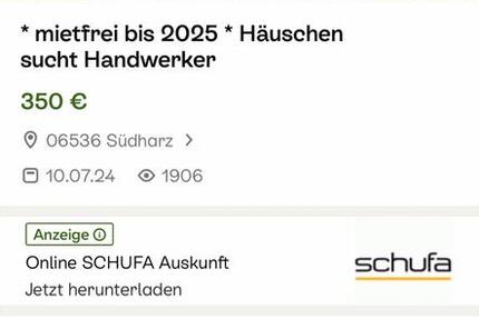 Wohnung Südharz - 6 Zimmer, 300&euro; | Angebot:22421691