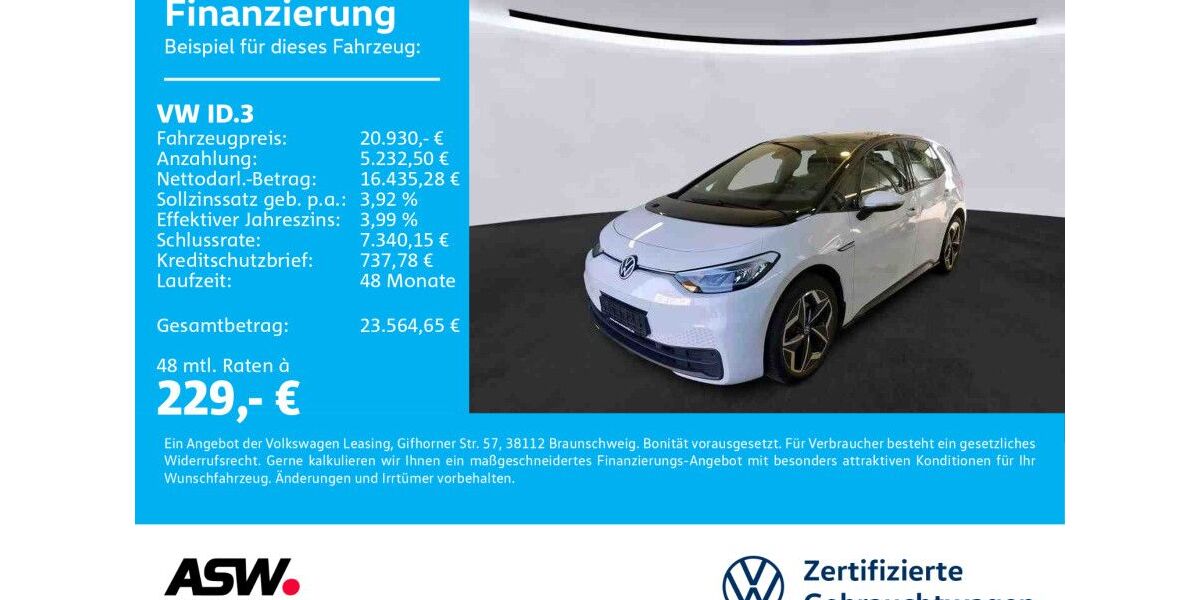 VW ID.3 27.990 km 20.930 &euro; Sinsheim 74889