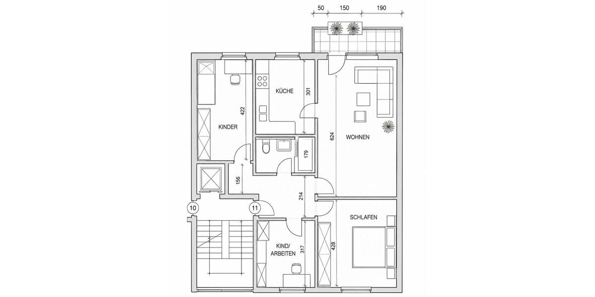 Etagenwohnung Saarbrücken Malstatt - 4 Zimmer, 73 m&sup2;, 210.000&euro; | Angebot:27291933