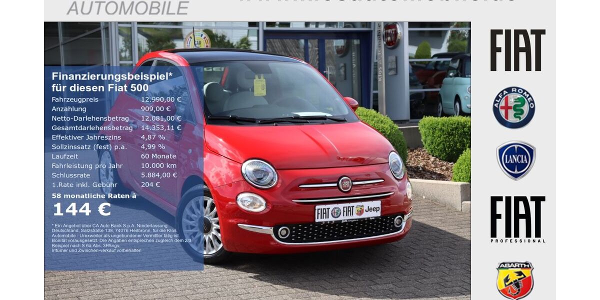 Fiat 500 42.650 km 12.990 &euro; Marpingen 66646