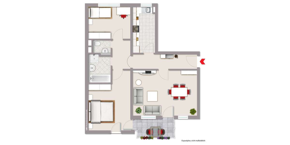 Etagenwohnung Rastatt - 3 Zimmer, 78 m&sup2;, 265.000&euro; | Angebot:24895500