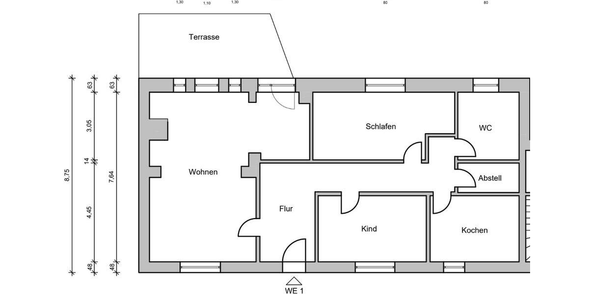 Erdgeschoßwohnung Berne - 3 Zimmer, 128 m&sup2;, 1.145&euro; | Angebot:26408999