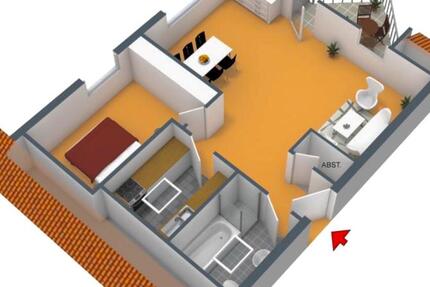 Wohnung Bodelshausen - 2 Zimmer, 58 m&sup2;, 600&euro; | Angebot:26645489