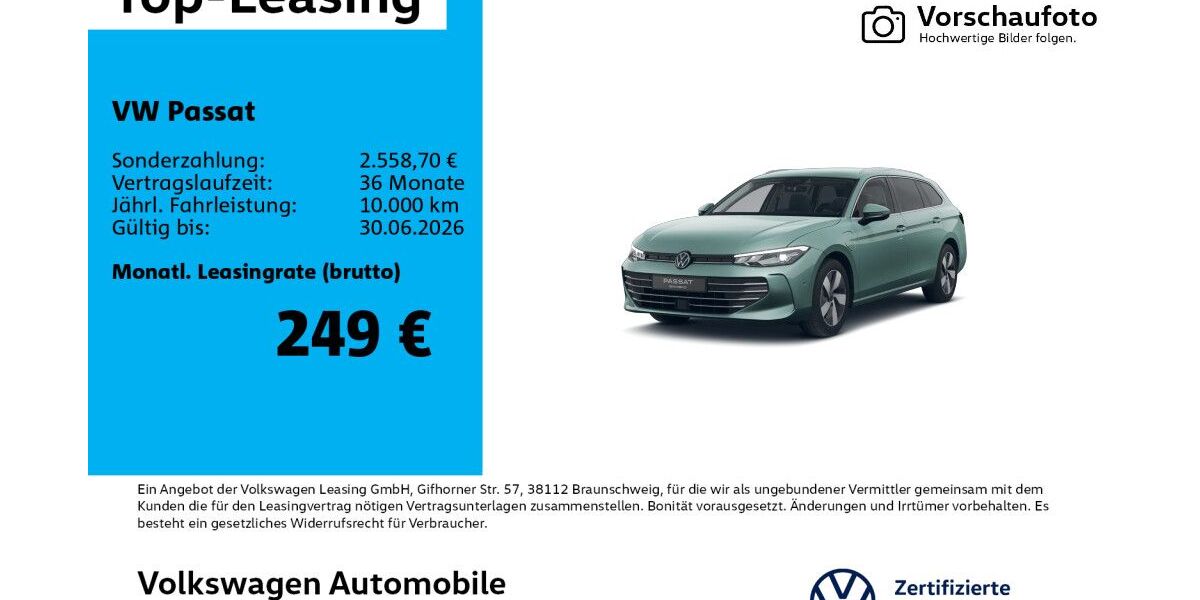 VW Passat 6.689 km 38.430 &euro; Leipzig 04277