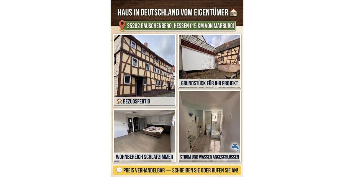 Doppelhaushälfte Rauschenberg - 5 Zimmer, 150 m&sup2;, 55.000&euro; | Angebot:26994055