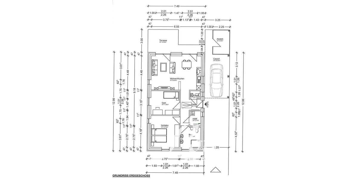 Einfamilienhaus Barßel Barßelermoor - 3 Zimmer, 75 m&sup2;, 900&euro; | Angebot:24682809