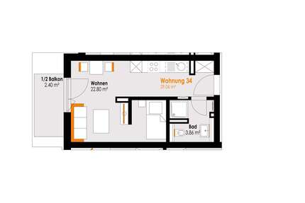 Wohnung Füssen Füssen-West - 1 Zimmer, 29 m&sup2;, 189.000&euro; | Angebot:26130641