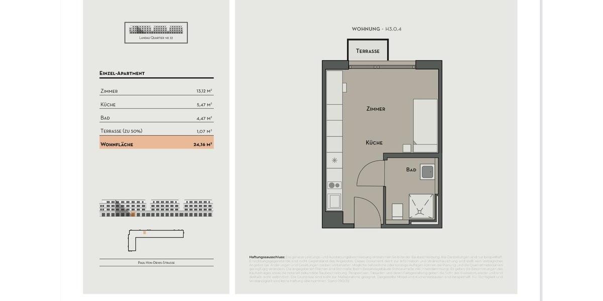 Etagenwohnung Landau in der Pfalz - 1 Zimmer, 24 m&sup2;, 410&euro; | Angebot:25023588