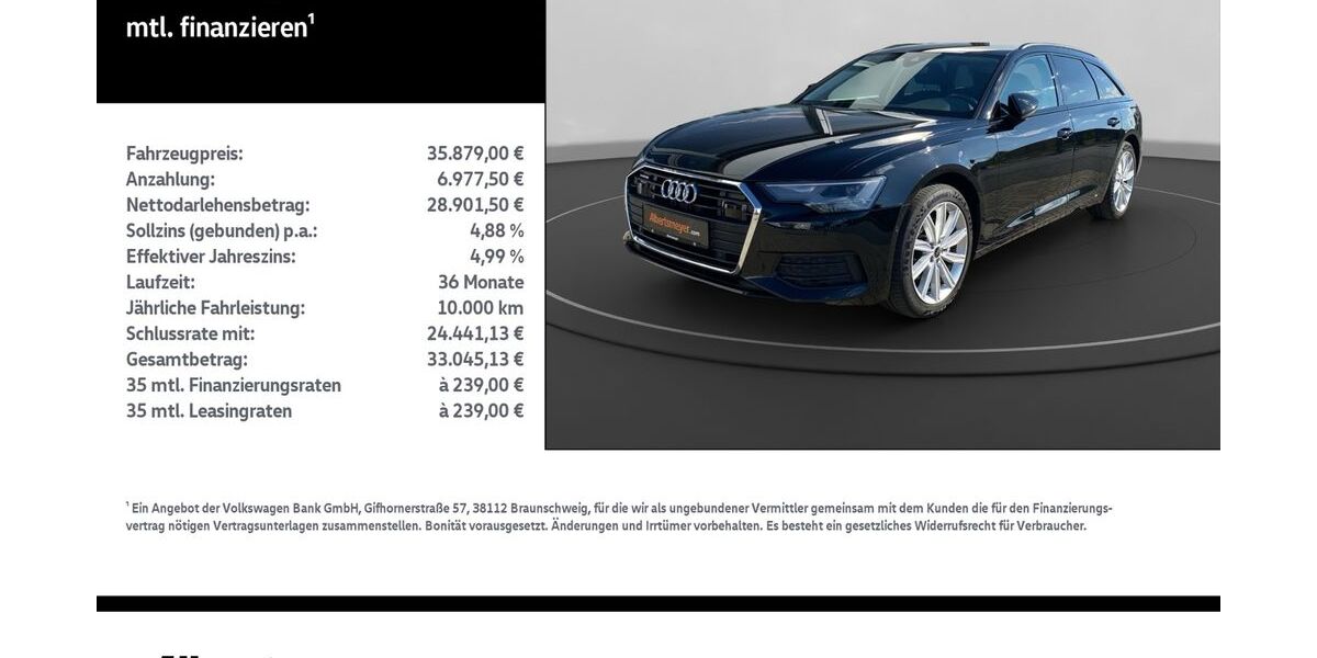 Audi A6 55.240 km 34.879 € Leinefelde-Worbis/DE 37327