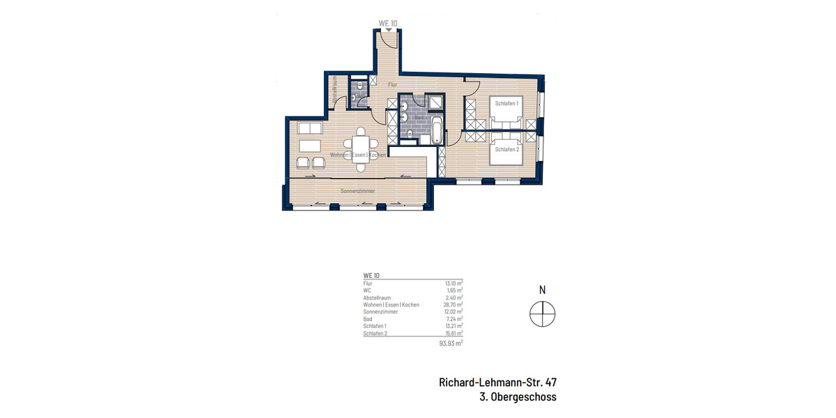 Etagenwohnung Leipzig Südvorstadt - 3 Zimmer, 94 m&sup2;, 471.830&euro; | Angebot:25997404