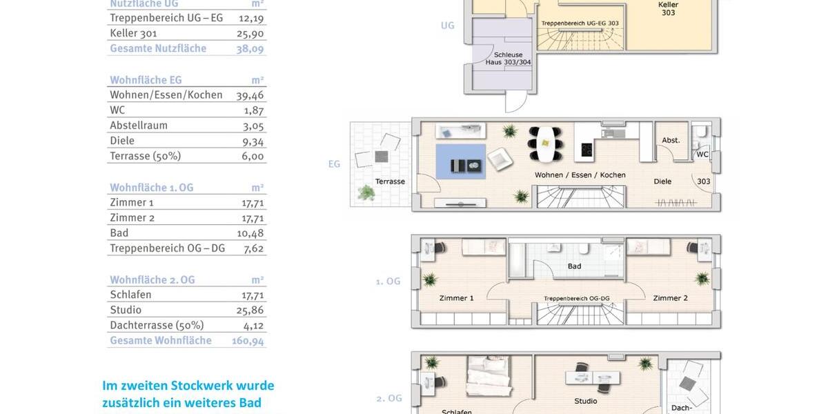Reihenhaus Schwäbisch Hall - 5 Zimmer, 161 m&sup2;, 1.750&euro; | Angebot:26611077