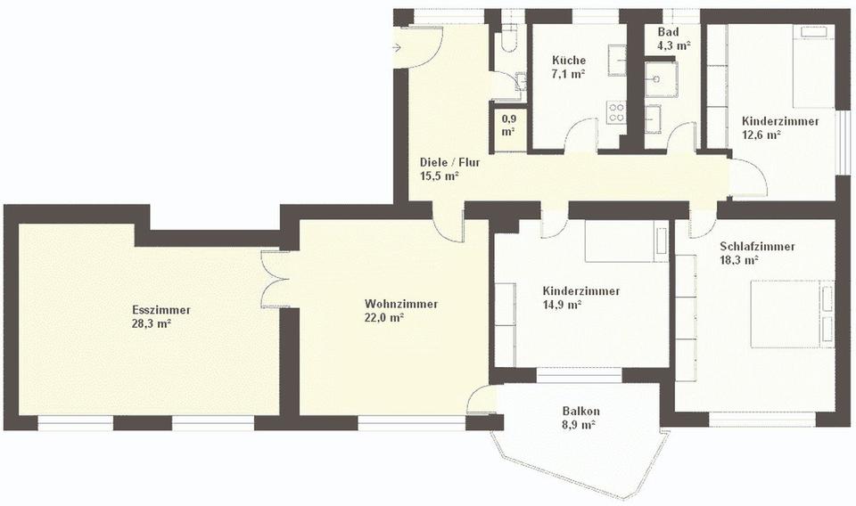 Etagenwohnung Nürnberg Altenfurt - 5 Zimmer, 130 m&sup2;, 390.000&euro; | Angebot:27096216