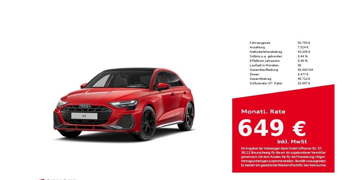 Audi A3 10.600 km 50.750 &euro; Bad Oldesloe 23843