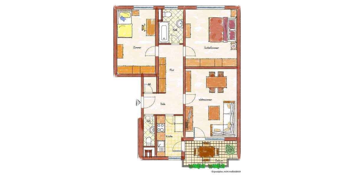 Etagenwohnung Konstanz Königsbau - 3 Zimmer, 86 m&sup2;, 351.000&euro; | Angebot:25738210