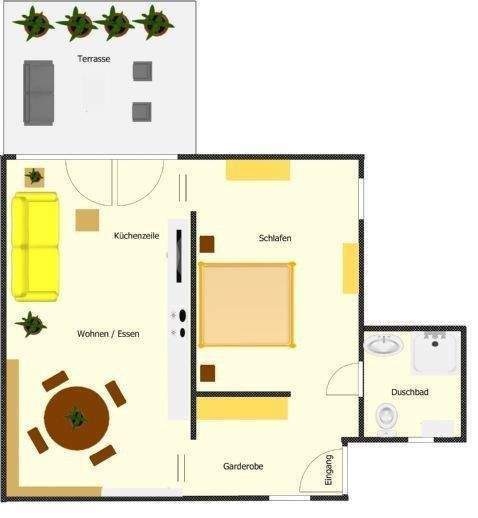 Terrassenwohnung Scharbeutz - 2 Zimmer, 70 m&sup2;, 1.280&euro; | Angebot:26343547