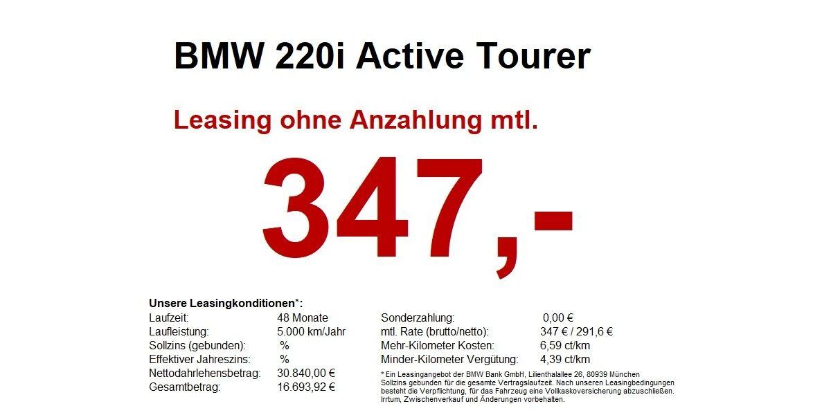 BMW 220 Active Tourer 12.369 km 30.840 &euro; Miltenberg 63897