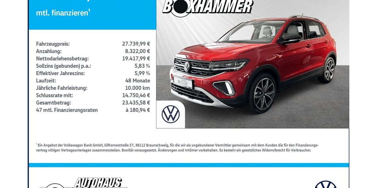 VW T-Cross 14.990 km 27.740 &euro; Bad Aibling 83043