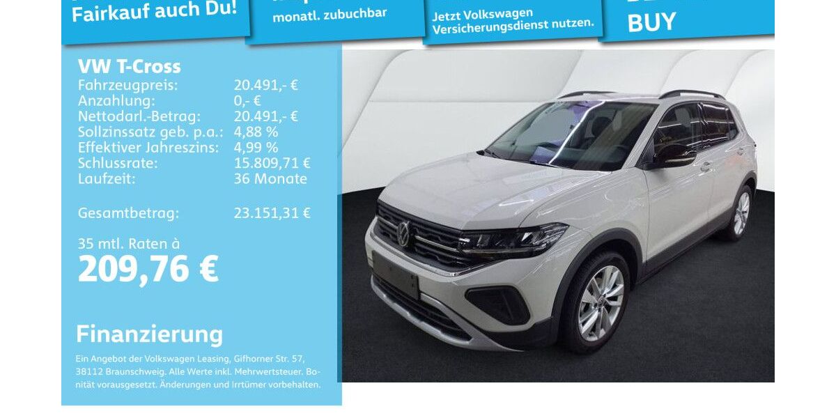 VW T-Cross 21.526 km 19.992 &euro; Mannheim 68309