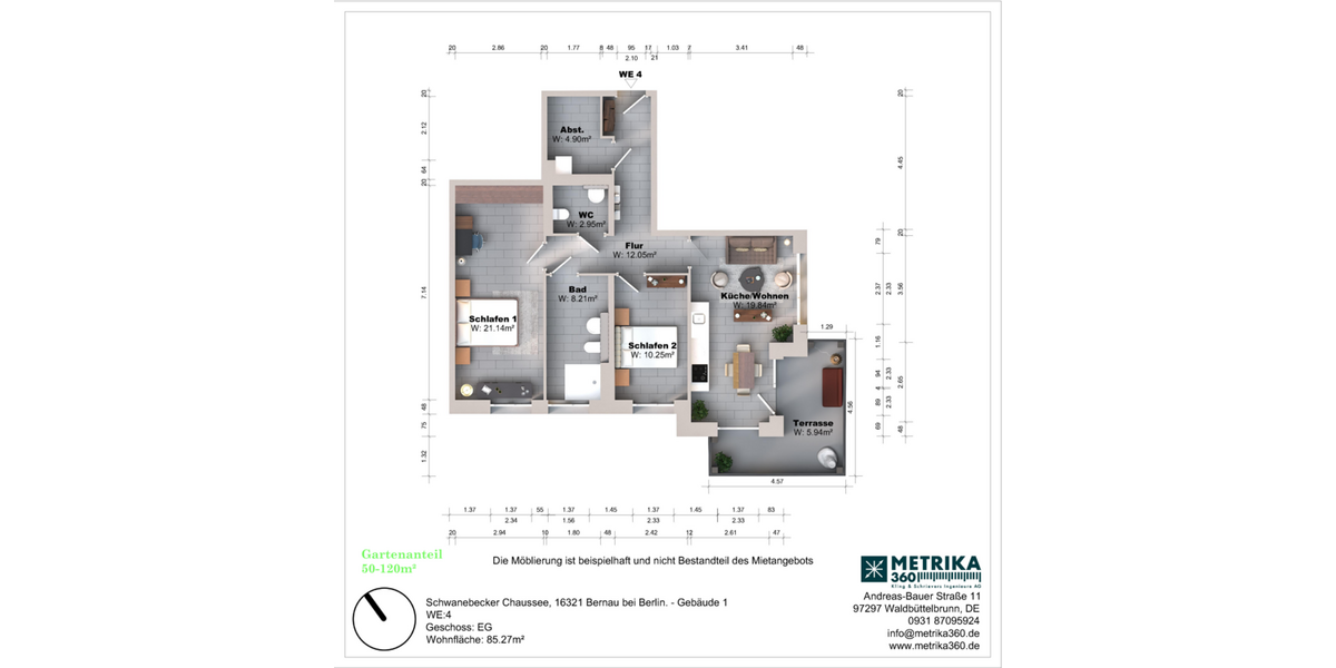 Etagenwohnung Bernau bei Berlin - 3 Zimmer, 85 m&sup2;, 1.280&euro; | Angebot:26682802