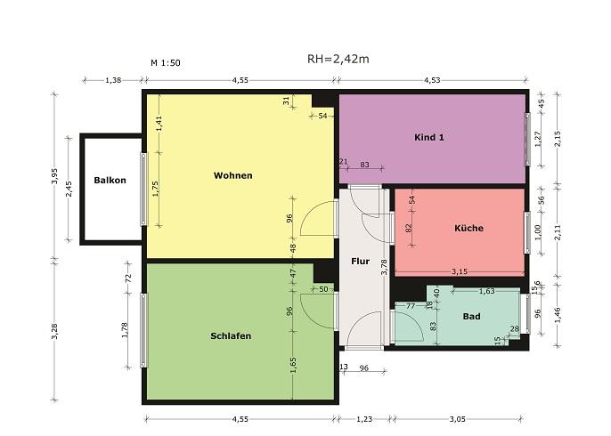 Etagenwohnung Oschersleben (Bode) - 3 Zimmer, 60 m&sup2;, 435&euro; | Angebot:26368413