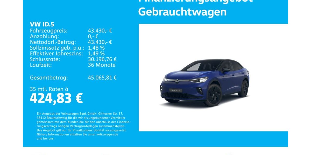 VW ID.5 20.816 km 43.430 &euro; Stuttgart-Wangen 70188