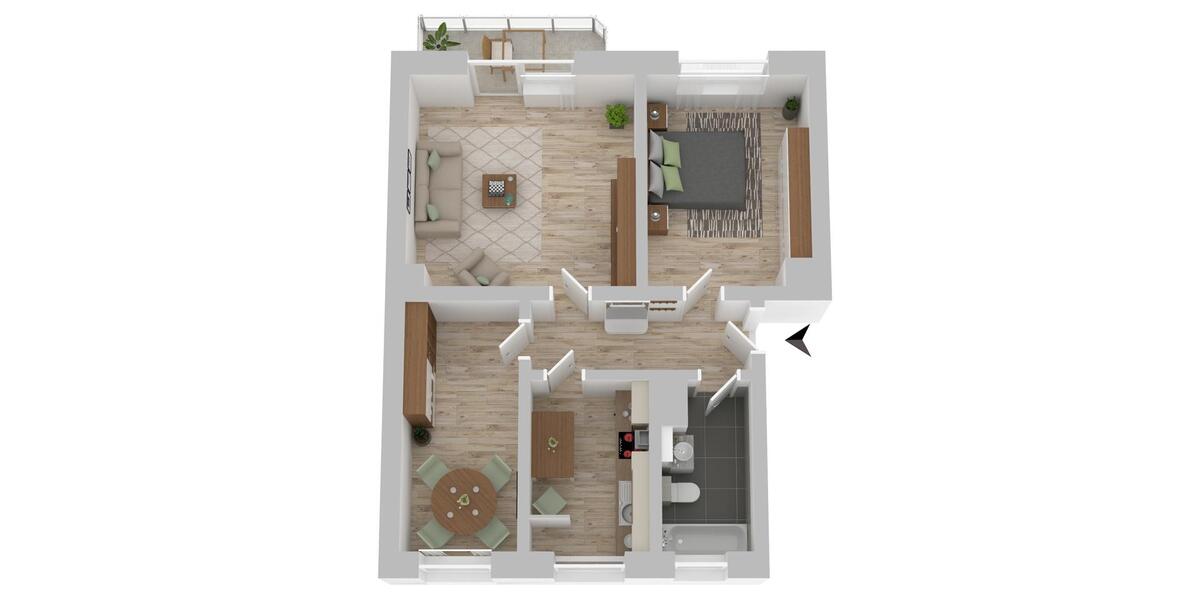 Etagenwohnung Zeitz - 3 Zimmer, 60 m&sup2;, 390&euro; | Angebot:25717384