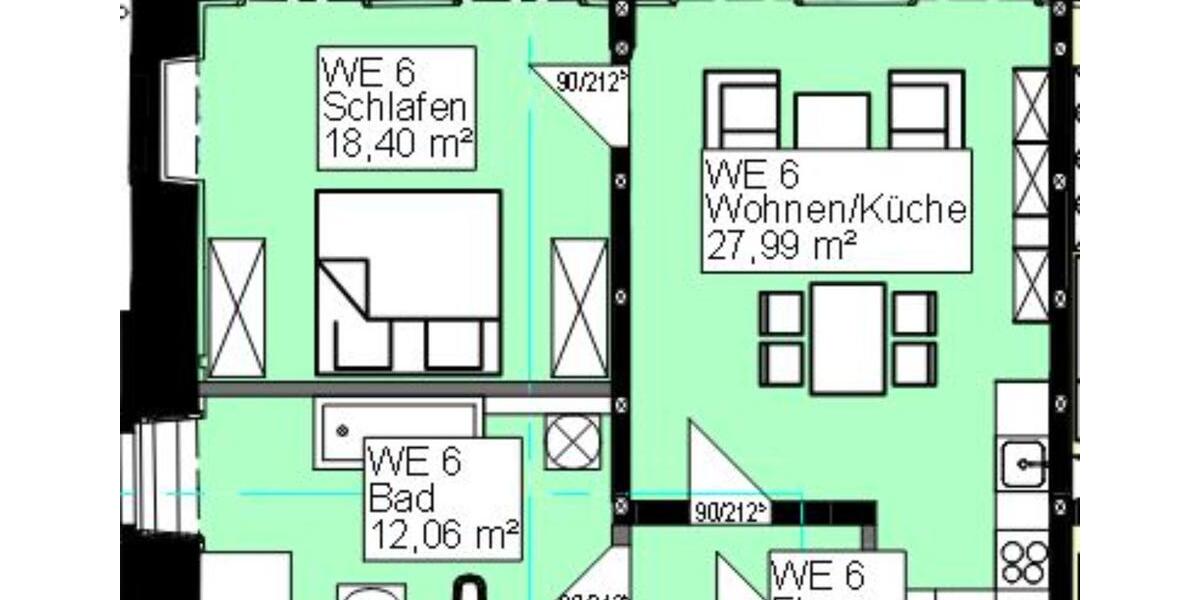 Etagenwohnung Teutschenthal - 2 Zimmer, 62 m&sup2;, 731&euro; | Angebot:24701286