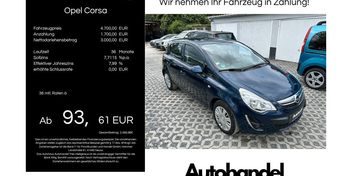 Opel Corsa 174.600 km 4.200 &euro; Trier 54295