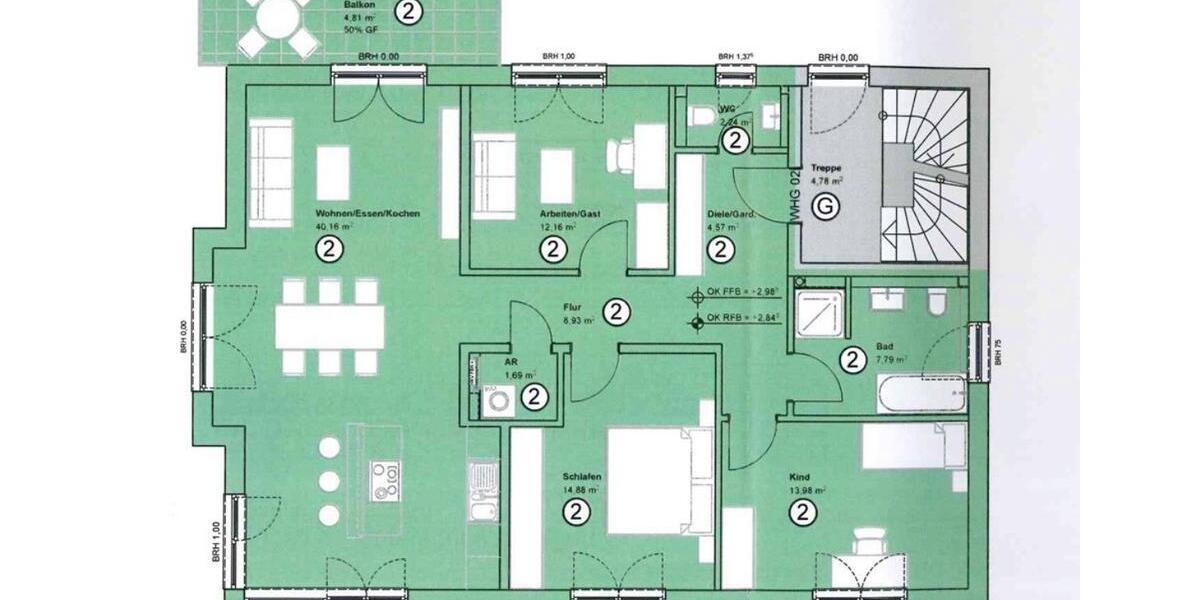 Etagenwohnung Bietigheim - 4 Zimmer, 111 m&sup2;, 539.800&euro; | Angebot:26385737
