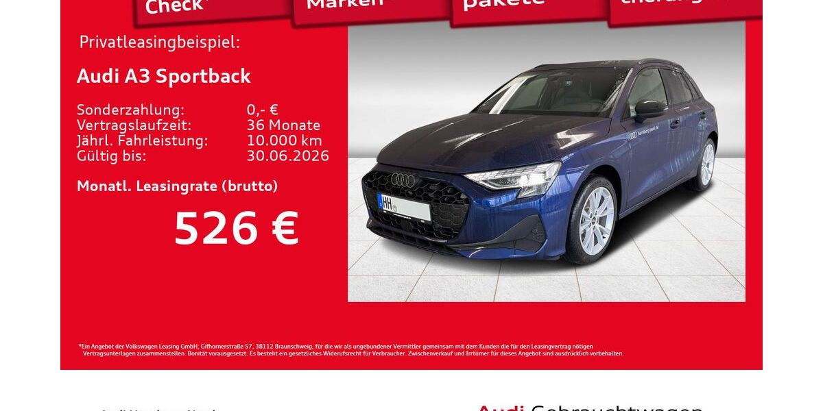 Audi A3 1.037 km 35.730 &euro; Hamburg 22419