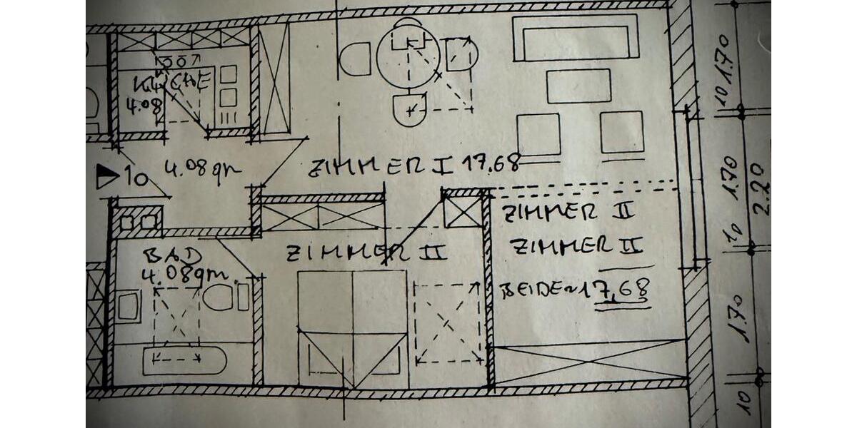 Zimmerwohnung 1 zimmer