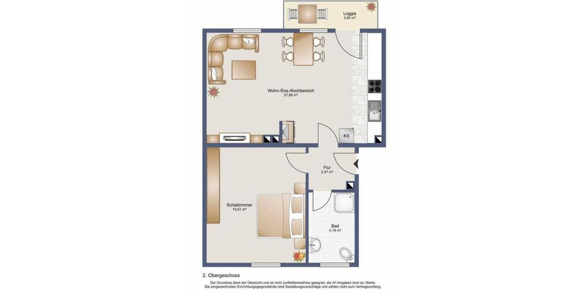 Etagenwohnung Hausham - 2 Zimmer, 54 m&sup2;, 250.000&euro; | Angebot:25952026