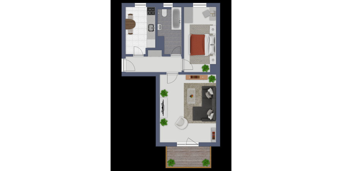 Erdgeschoßwohnung Bad Lauchstädt - 2 Zimmer, 43 m&sup2;, 279&euro; | Angebot:26252572