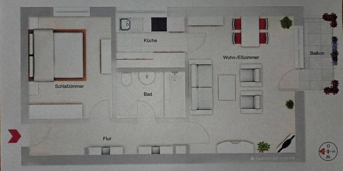 Etagenwohnung Dillingen an der Donau Dillingen - 2 Zimmer, 56 m&sup2;, 199.999&euro; | Angebot:26672667