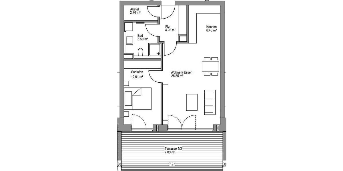 Etagenwohnung Isernhagen / Altwarmbüchen Altwarmbüchen - 2 Zimmer, 67 m&sup2;, 335.000&euro; | Angebot:25195960