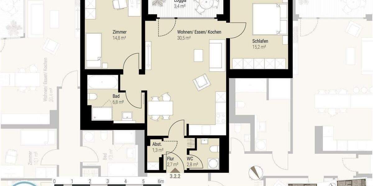 Etagenwohnung Dresden Innere Altstadt - 3 Zimmer, 77 m&sup2;, 1.334&euro; | Angebot:25600921