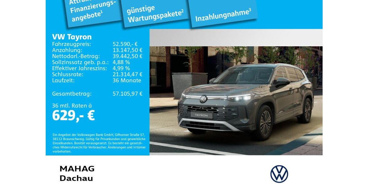 VW Tayron 3.000 km 52.590 &euro; Dachau 85221