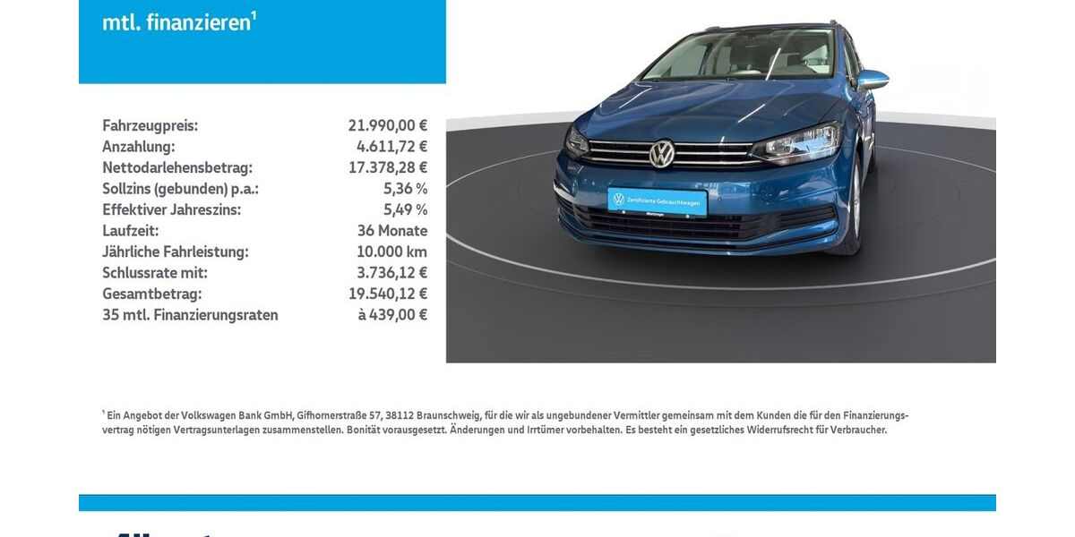VW Touran 64.864 km 21.990 &euro; Nordhausen 99734