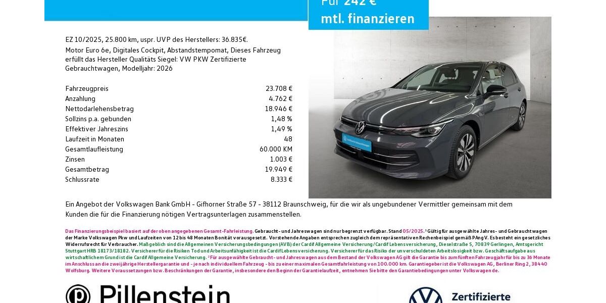 VW Golf 25.800 km 23.708 &euro; Neustadt/Aisch 91413