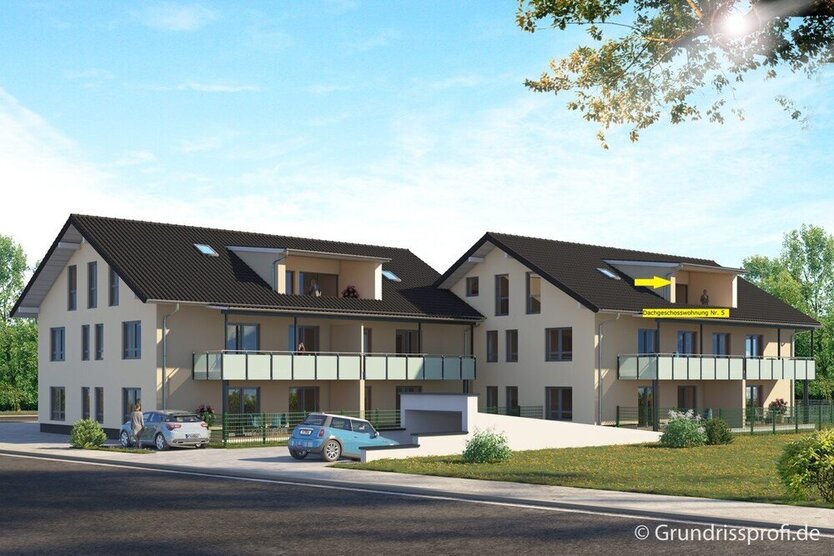 Exklusive Neubau-Dachgeschoßwohnung (Whg 5) mit 4 Zi. - barrierefrei und seniorengerecht in Ampfing