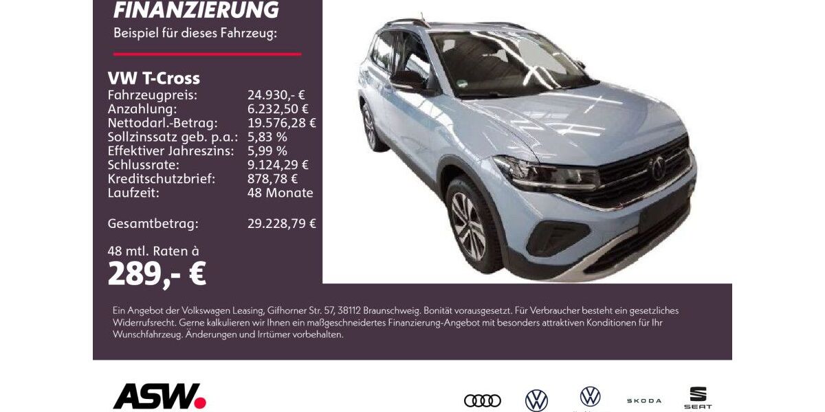 VW T-Cross 3.200 km 24.930 &euro; Weinsberg 74189