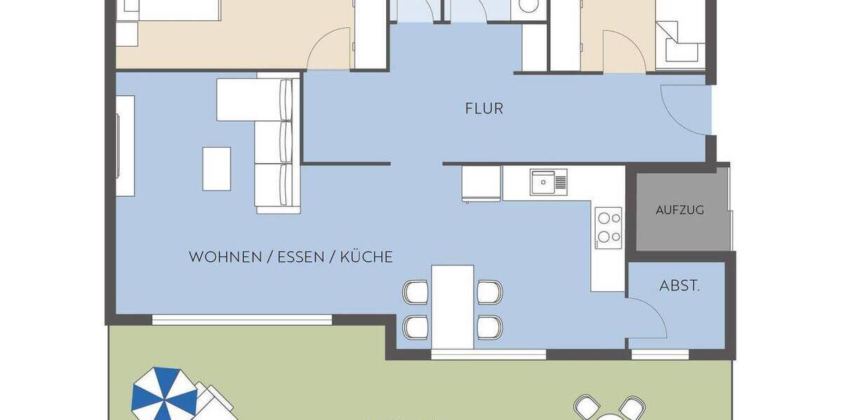Etagenwohnung Erbach - 3 Zimmer, 108 m&sup2;, 499.000&euro; | Angebot:24157048