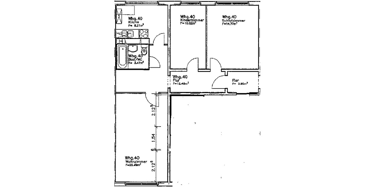 Etagenwohnung Neubrandenburg Datzeberg - 3 Zimmer, 69 m&sup2;, 208&euro; | Angebot:26661622