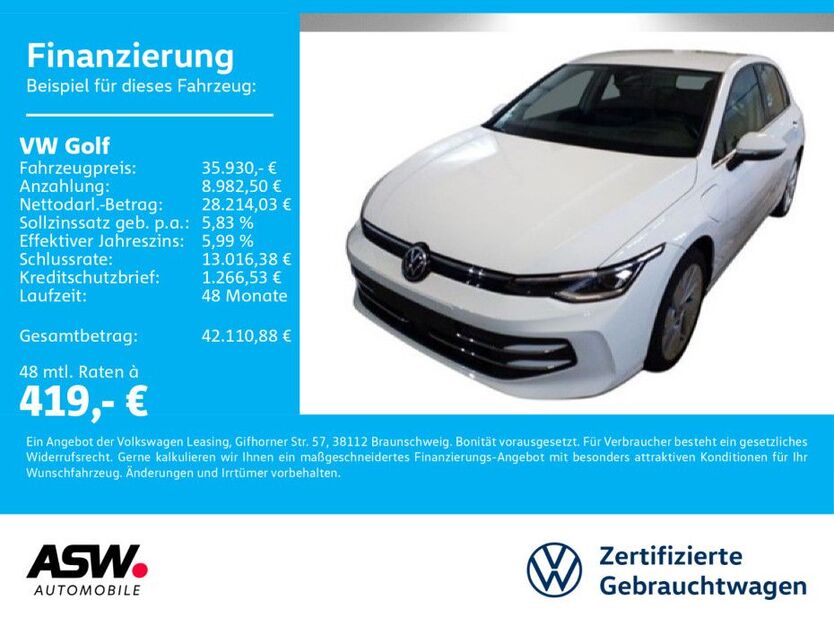 VW Golf 9.300 km 35.930 € Sinsheim 74889
