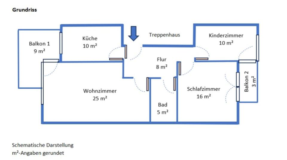 Erdgeschoßwohnung Lehrte - 3 Zimmer, 76 m&sup2;, 189.000&euro; | Angebot:25418667